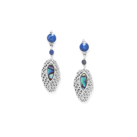 Серьги из   ляпис-лазури и раковины 12--75626