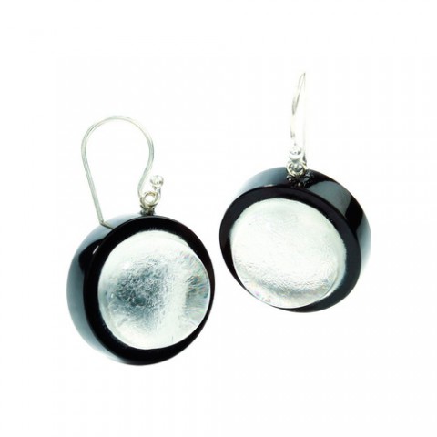 Серьги Zsiska - Twist cir silver black