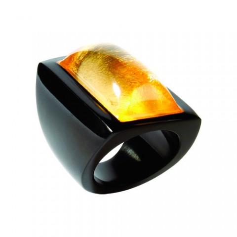 Кольцо Zsiska - Twist gold black M 