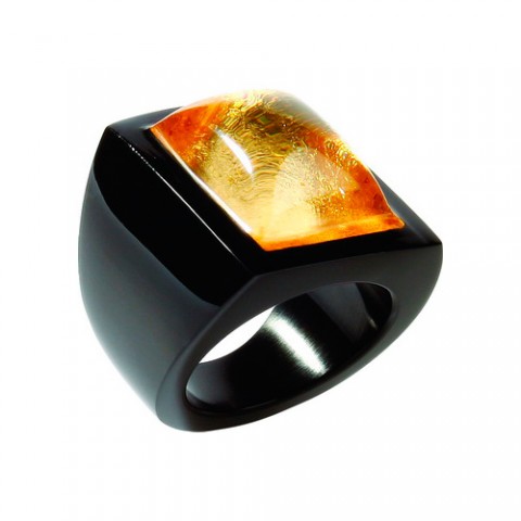 Кольцо Zsiska - Twist gold black low L