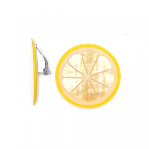 Клипсы из цитрина, перидота и золотого перламутра CITRUS 11--74480