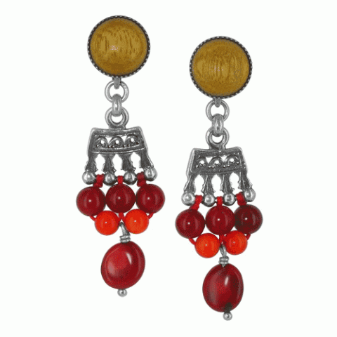 Клипсы из коралла и джекфрута PAPRIKA 11--12147