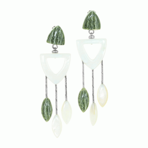 Клипсы из морской раковины и камня Багио ELEMENTS 11--13095