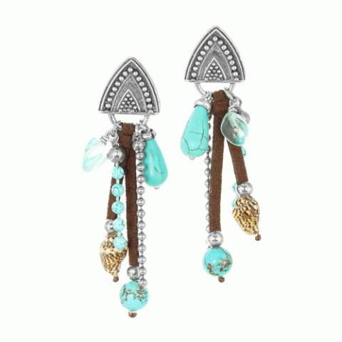 Клипсы из амазонита, перламутра и говлита A SIARGAO 11--13181