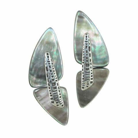 Клипсы из таитянского черного перламутра AUCKLAND 11--13214