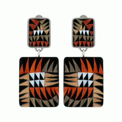 Клипсы из морской раковины и дерева сибукао IKAT large clips 