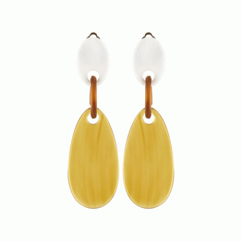 Клипсы из золотого рога и кости Nougatine clips 