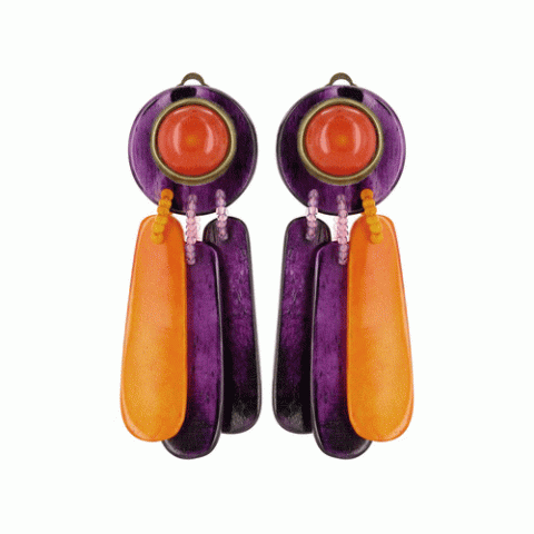 Клипсы из золотого рога и коралла Talamanca large