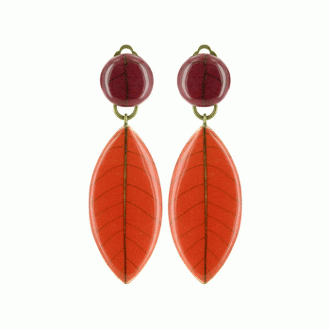 Клипсы из коралла и полированного рога Garance big clips