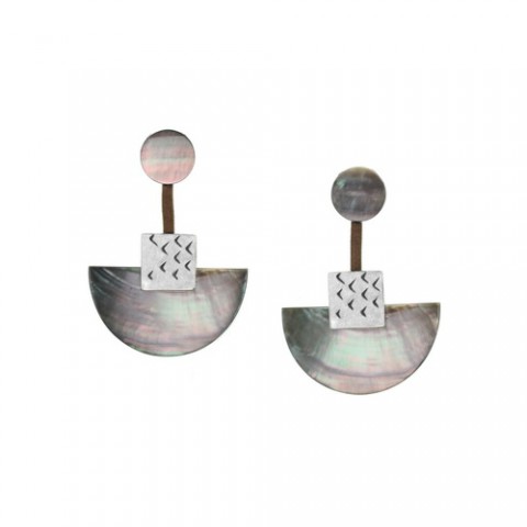 Серьги из таитянского черного перламутра WORKSHOP 12--25455