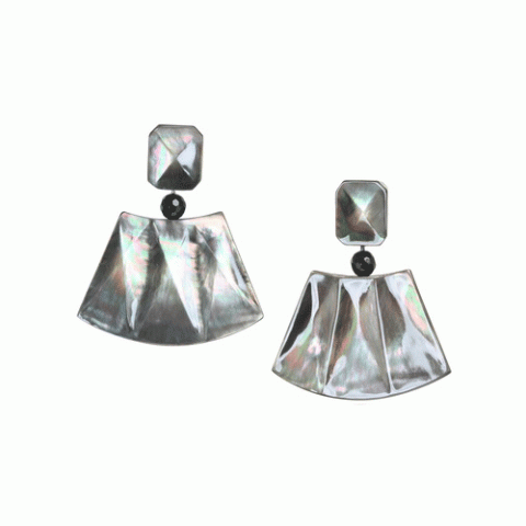 Серьги из оникса и таитянского черного перламутра CLAIR OBSCUR 12--34053