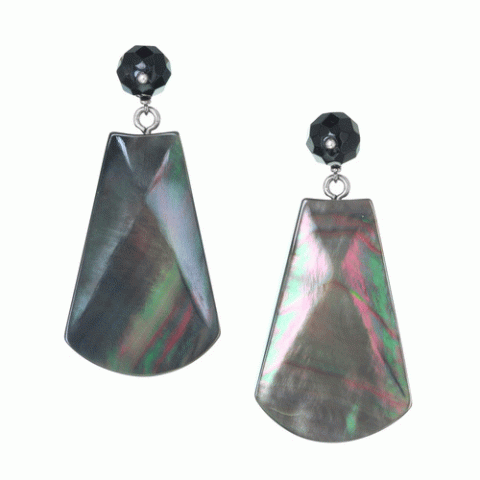 Серьги из оникса и таитянского черного перламутра CLAIR OBSCUR 12--34057