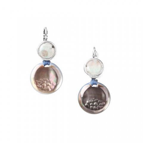 Серьги из черного перламутра и лотоса-яшмы LOTUS 12--71023