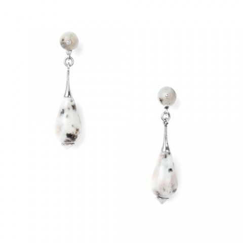 Серьги из черного перламутра и лотоса-яшмы LOTUS 12--71024