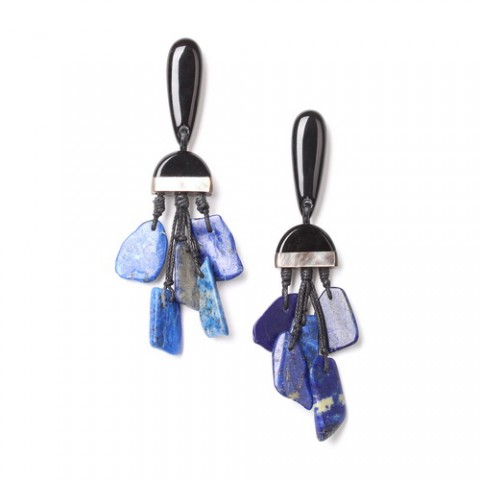 Серьги из ляписа лазури и черного перламутра DEEP BLUE 12--72064