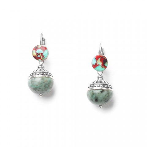 Серьги из тибетской и африканской бирюзы KATMANDOU 12--72270