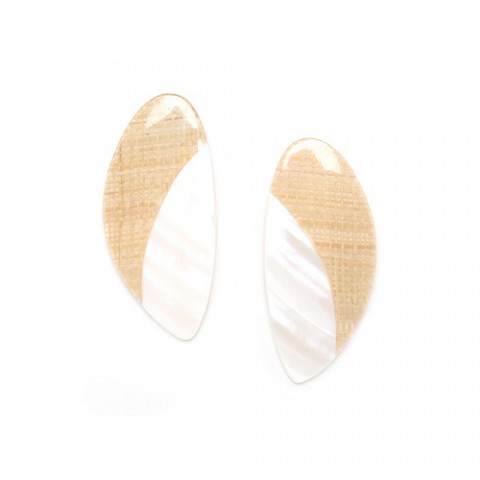 Серьги из жемчуга, розовой ракушки и горного хрусталя EL NIDO 12--74223