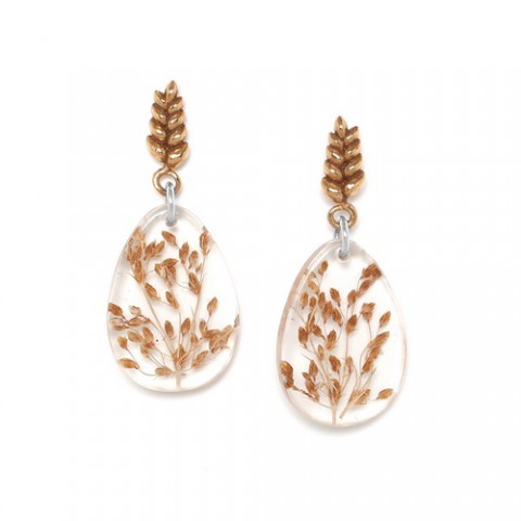 Серьги из унакита, перламутра и розовой ракушки NATURALISTE 12--74265