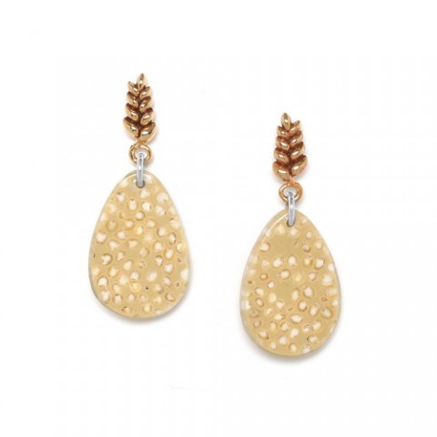 Серьги из унакита, перламутра и розовой ракушки NATURALISTE 12--74267