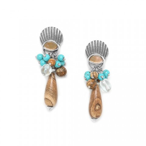 Серьги из кокоса, перламутра и яшмы SURIGAO 12--74412