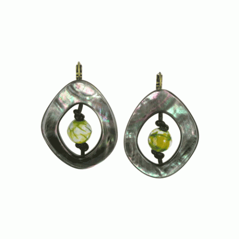 Серьги из бирюзы, змеевика, агата и коралла RAINFOREST 12--12013