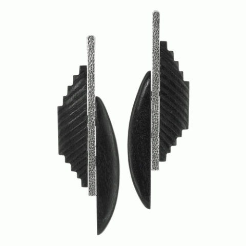 Серьги из горного кристалла и дерева Махогани PERPETUITY 12--12522