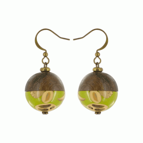 Серьги из дерева роблес и семян гемелины WILD SIDE 12--17159