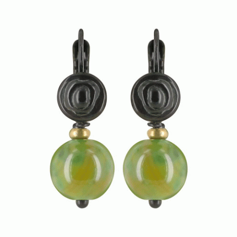 Серьги из агата и бирюзы CAPE VERDE round bead little french hooks