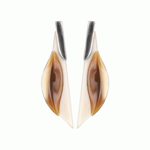 Серьги из золотого рога Oslow horn