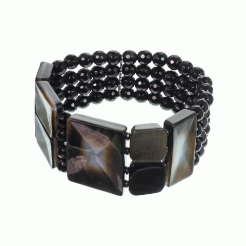 Браслет из оникса и таитянского черного перламутра CLAIR OBSCUR 13--23862