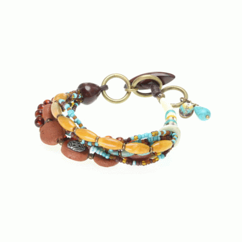 Браслет из янтаря, халцедона, яшмы и глины MANITOBA 13--28902