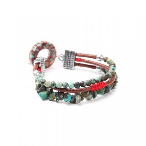Браслет из тибетской и африканской бирюзы KATMANDOU 13--31181