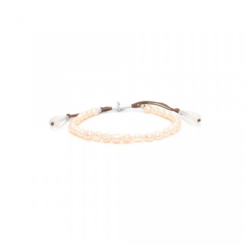 Браслет из жемчуга, розовой ракушки и горного хрусталя EL NIDO 13--32724
