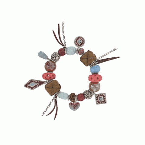 Браслет из родонита, халцедона и аквамарина SUMATRA 13--1270M