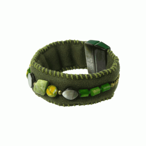 Браслет из бирюзы, змеевика, агата и коралла RAINFOREST 13--23103