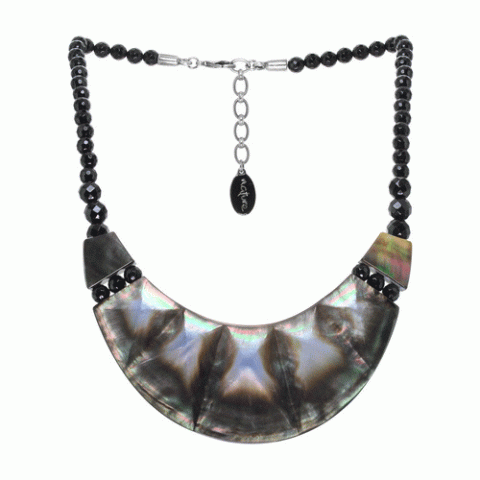 Колье из оникса и таитянского черного перламутра CLAIR OBSCUR 15--25892
