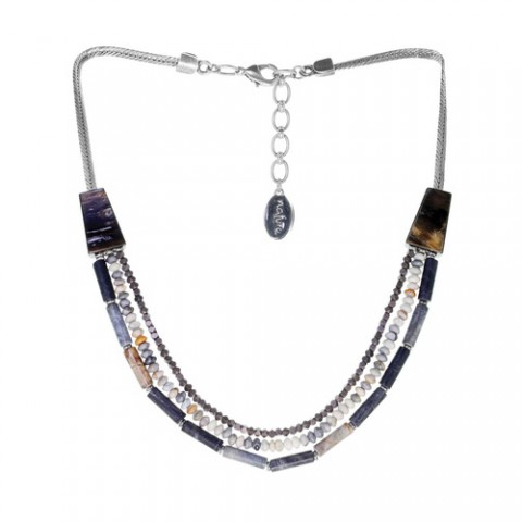 Колье из черного перламутра и гематита BLACK MAMBA 15--26432