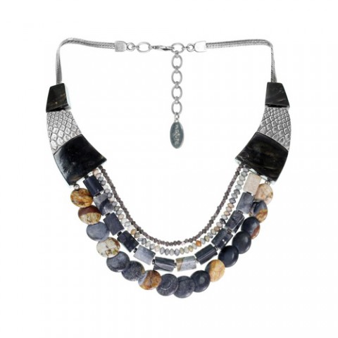 Колье из черного перламутра и гематита BLACK MAMBA 15--26434