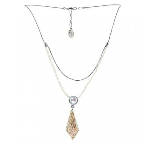 Колье из жемчуга, перламутра и кокосовой пальмы COCO 15--26616