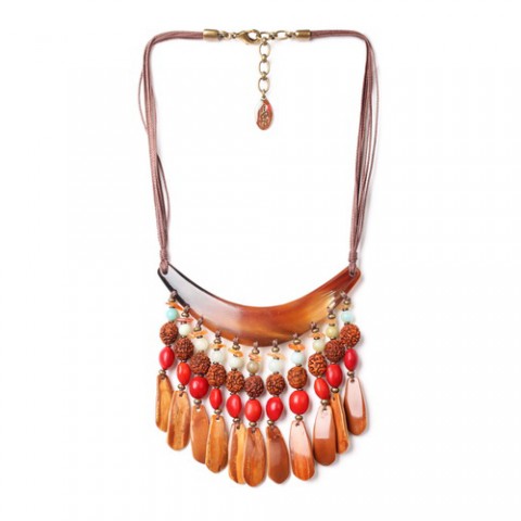 Колье из агата, амазонита, лианы и рога BROCELIANDE 15--27951