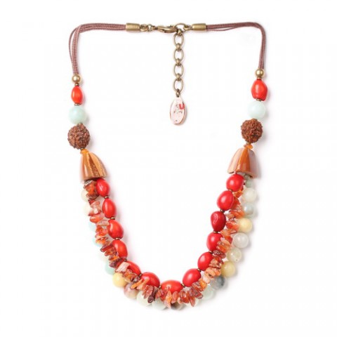 Колье из агата, амазонита, лианы и рога BROCELIANDE 15--27953