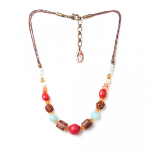 Колье из агата, амазонита, лианы и рога BROCELIANDE 15--27954
