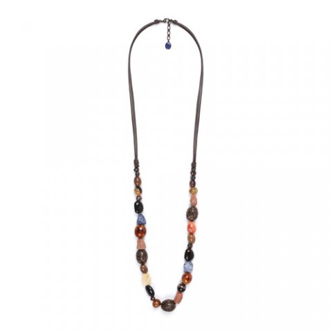 Колье из яшмы, агата, цитрина, жемчуга и содалита MALAWI 15--40064 