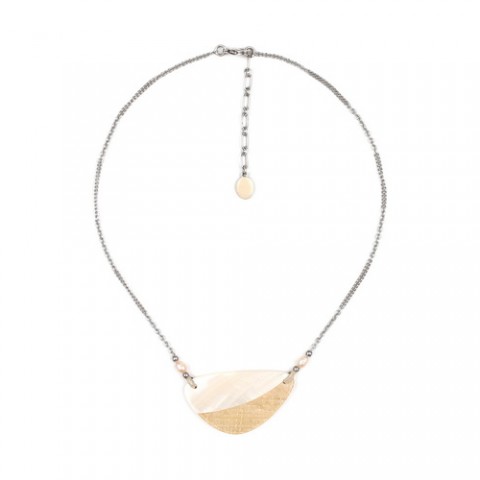 Колье из жемчуга, розовой ракушки и горного хрусталя EL NIDO 15--40955