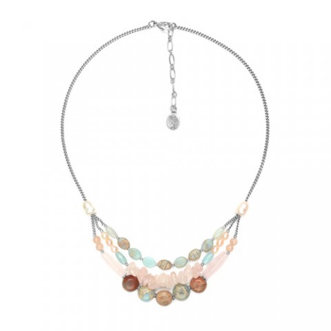 Колье из амазонита, яшмы и розового кварца MANYARA 15--41063