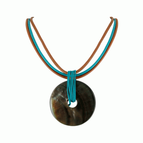 Колье из таитянского черного перламутра SALAMANQUE circle