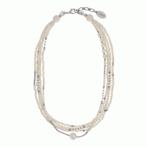 Колье из жемчуга и горного хрусталя BLANCHE 15--21965