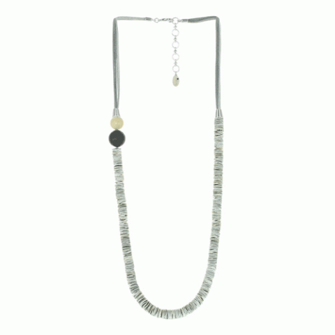 Колье из коралла, вулканического камня и морской раковины KAKUJI 15--22455