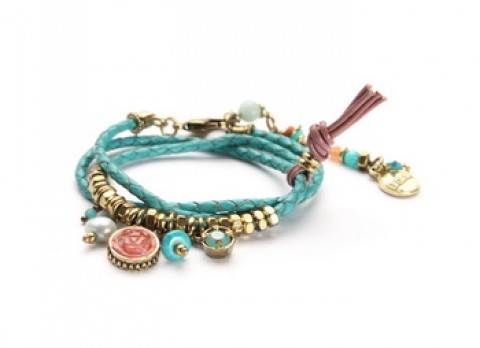 Браслет Exoal - Leather bracelet twist summ