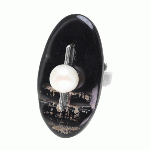 Кольцо из рога и речного жемчуга PERLE D'AUROCHS 19--21634